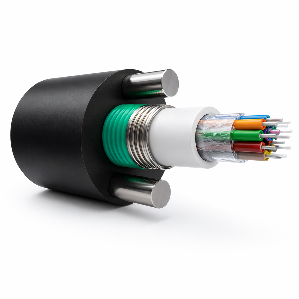 Оптический кабель в канализацию 12 волокон G.652.D, бронированный, 2,7 кН