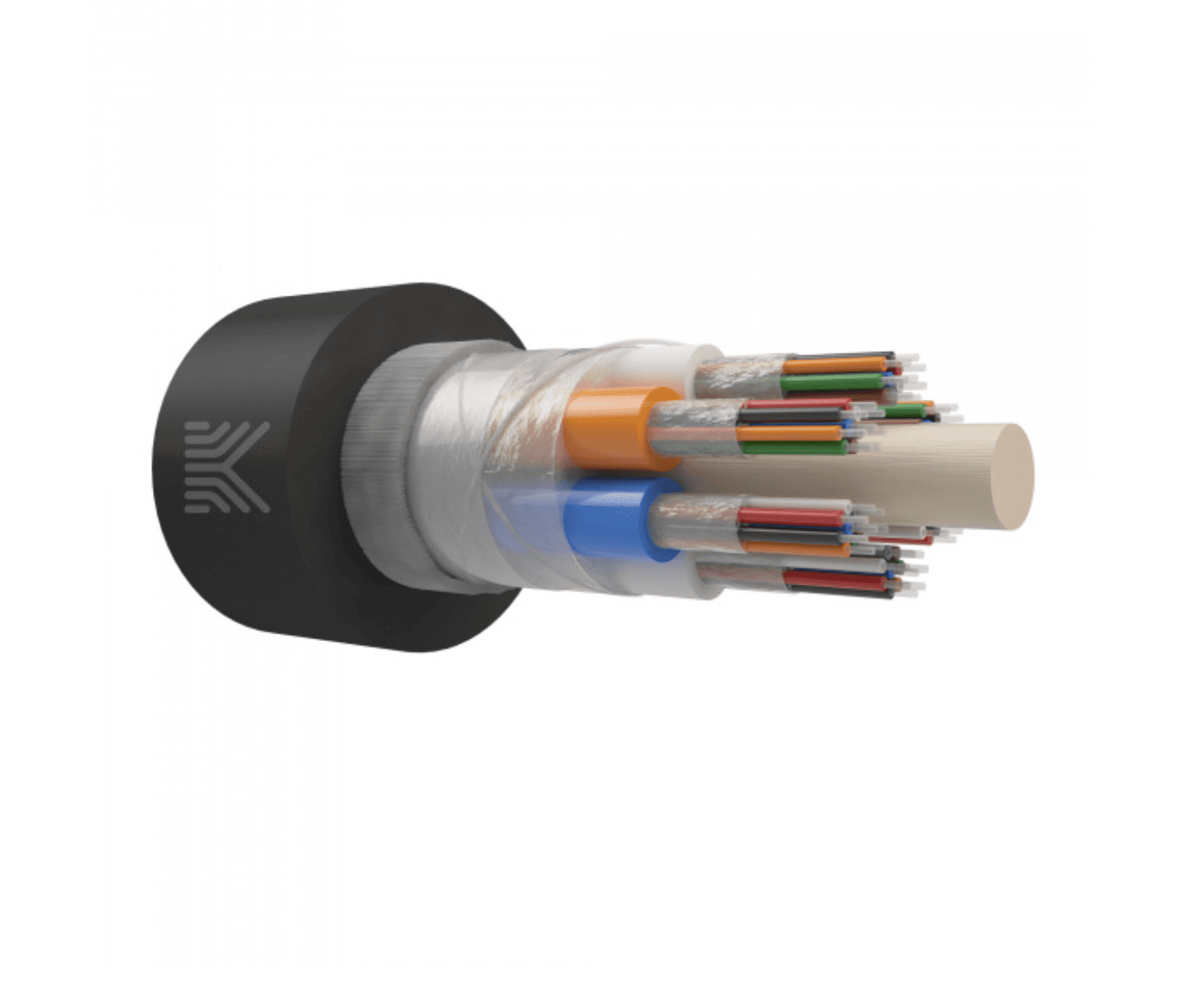 Самонесущий оптический кабель 48 волокон, многомодульный, армированный, G.652.D, 7 кН