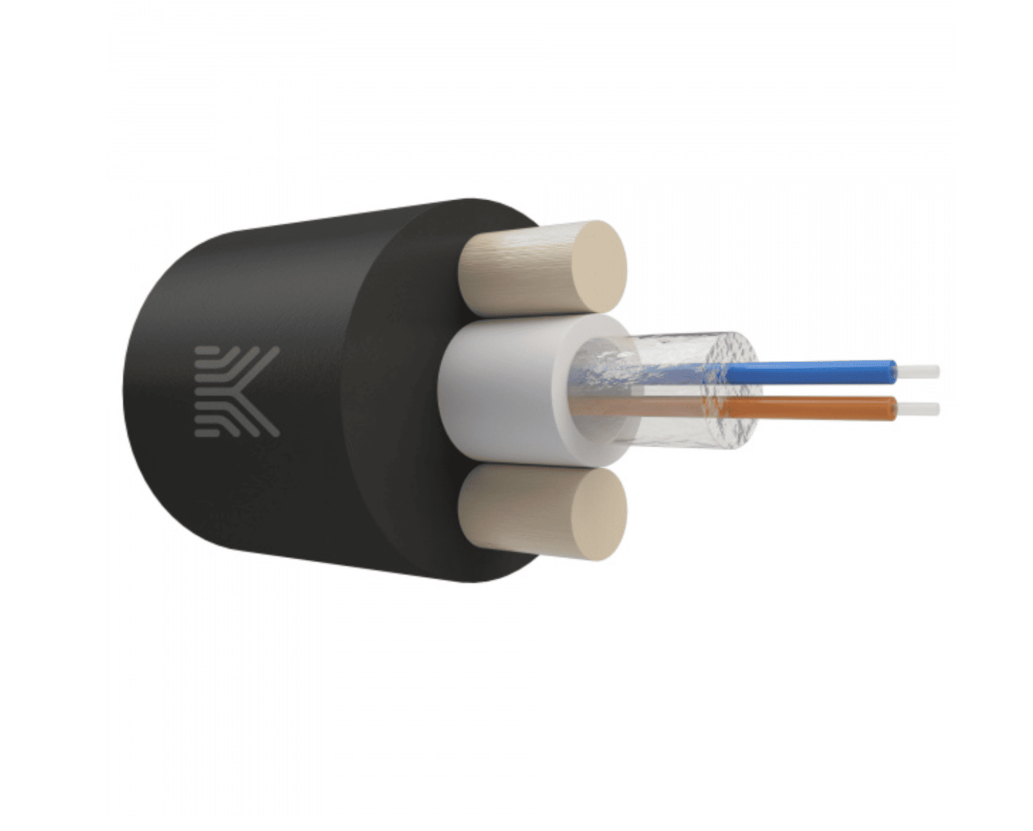Кабель оптический дроп 2х SM 9/125, G.657.A1, круглый, стеклопрутки, полиэтилен, 1,5 кН