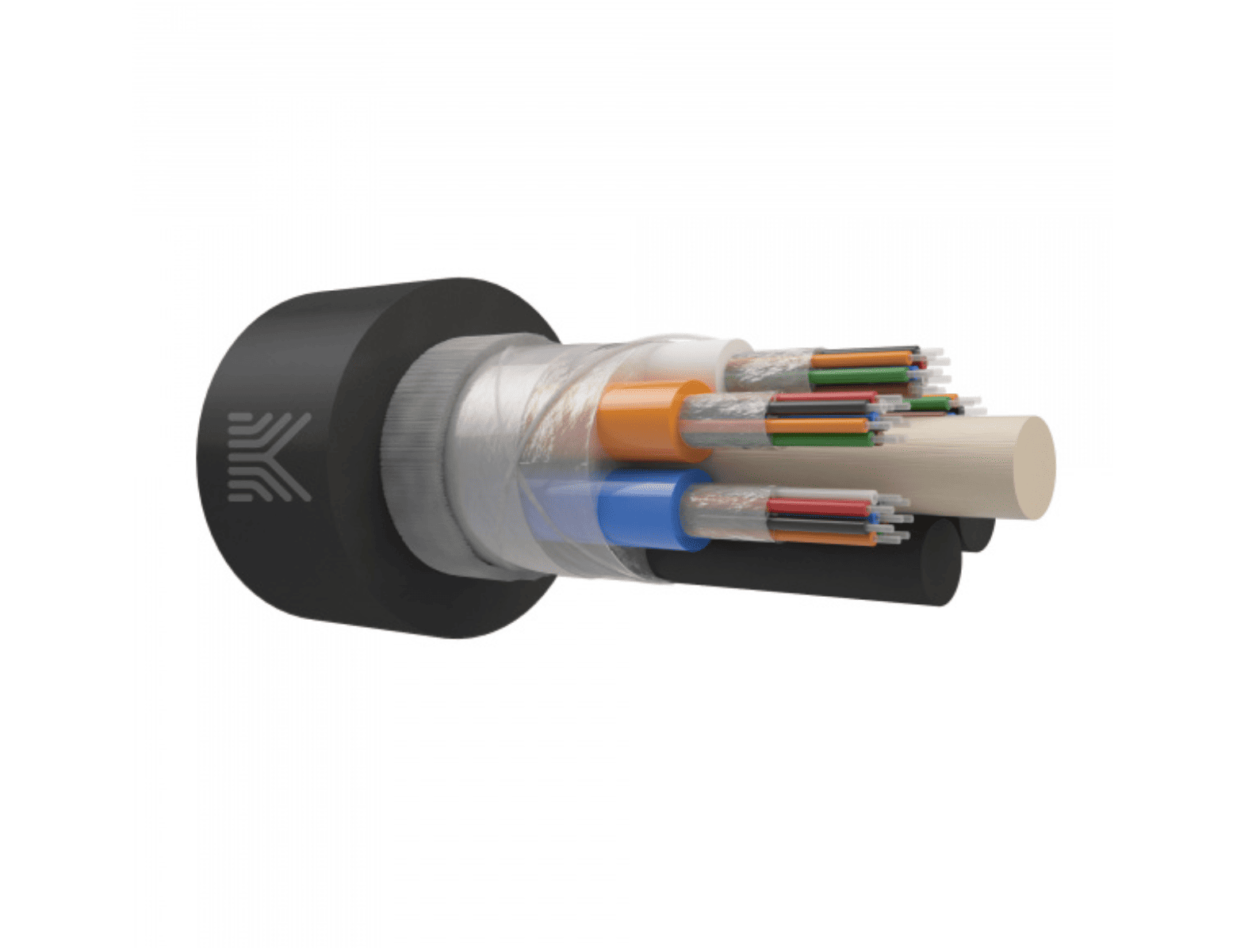 Самонесущий оптический кабель 32 волокна, многомодульный, армированный, G.652.D, 7 кН