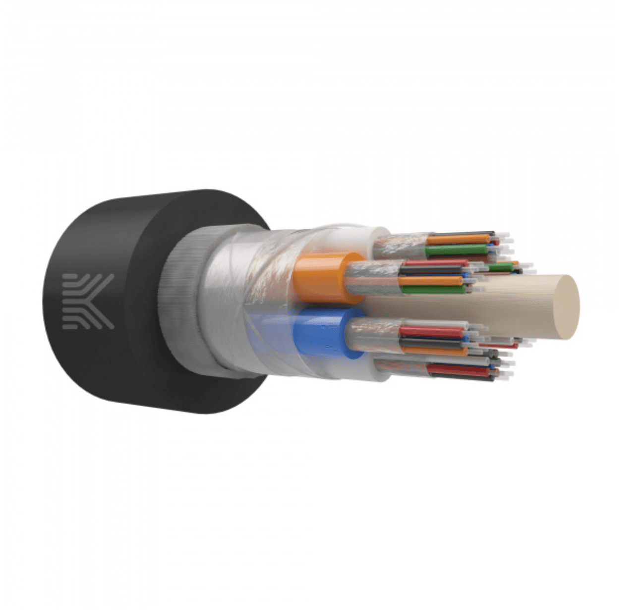 Самонесущий оптический кабель 24 волокна, многомодульный, армированный, G.652.D, 6 кН