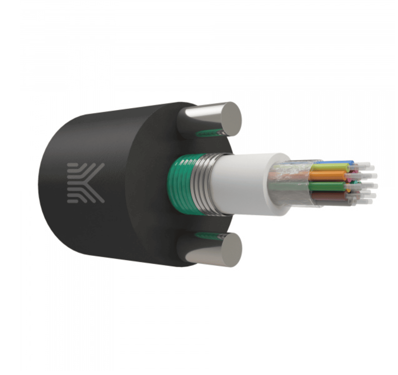 Оптический кабель в канализацию, 16 волокон G.652.D, ЦТ, бронированный стальной лентой, 2,7 кН