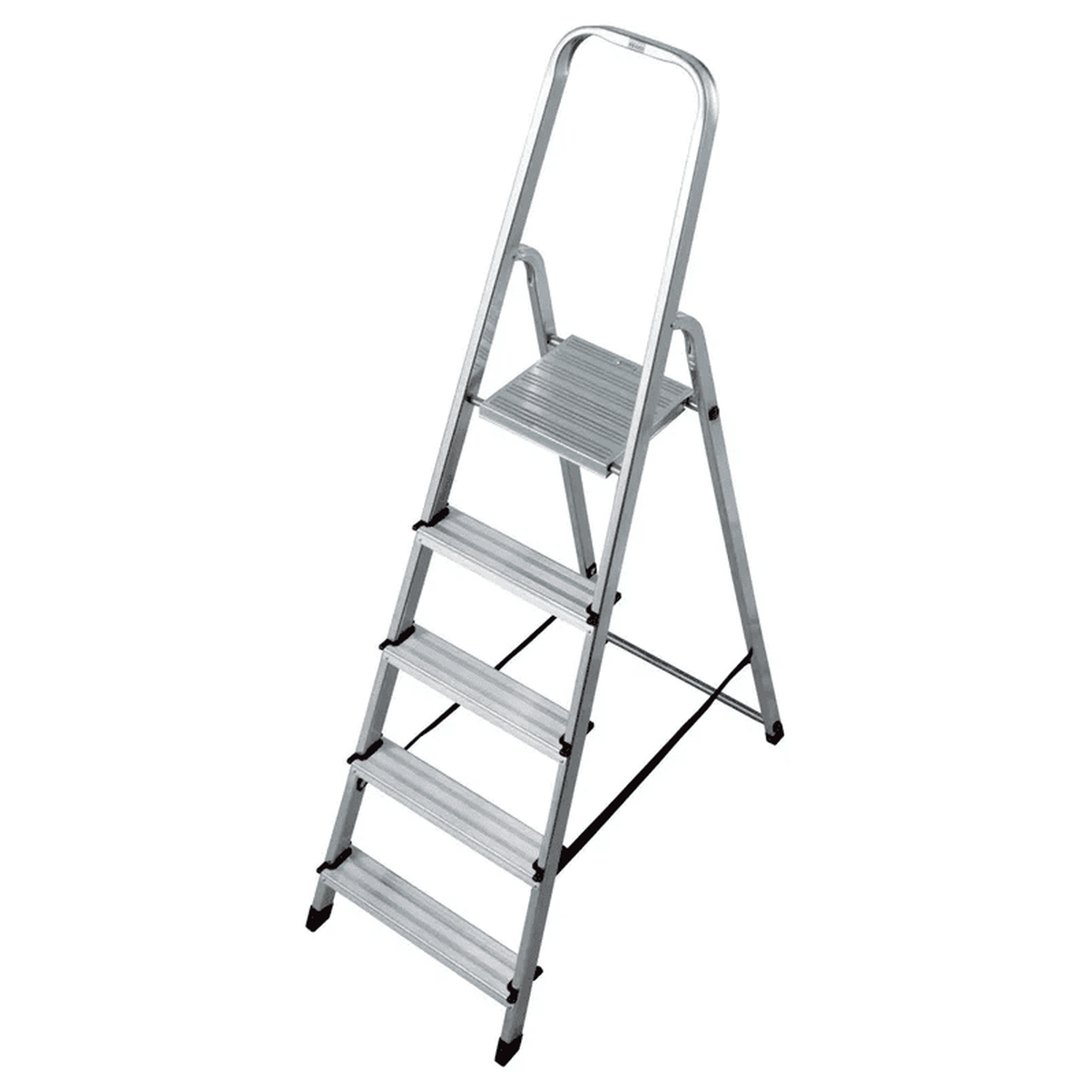 Стремянка алюминиевая 5 ступеней Krause Corda 1х5 – односекционная, бытовая