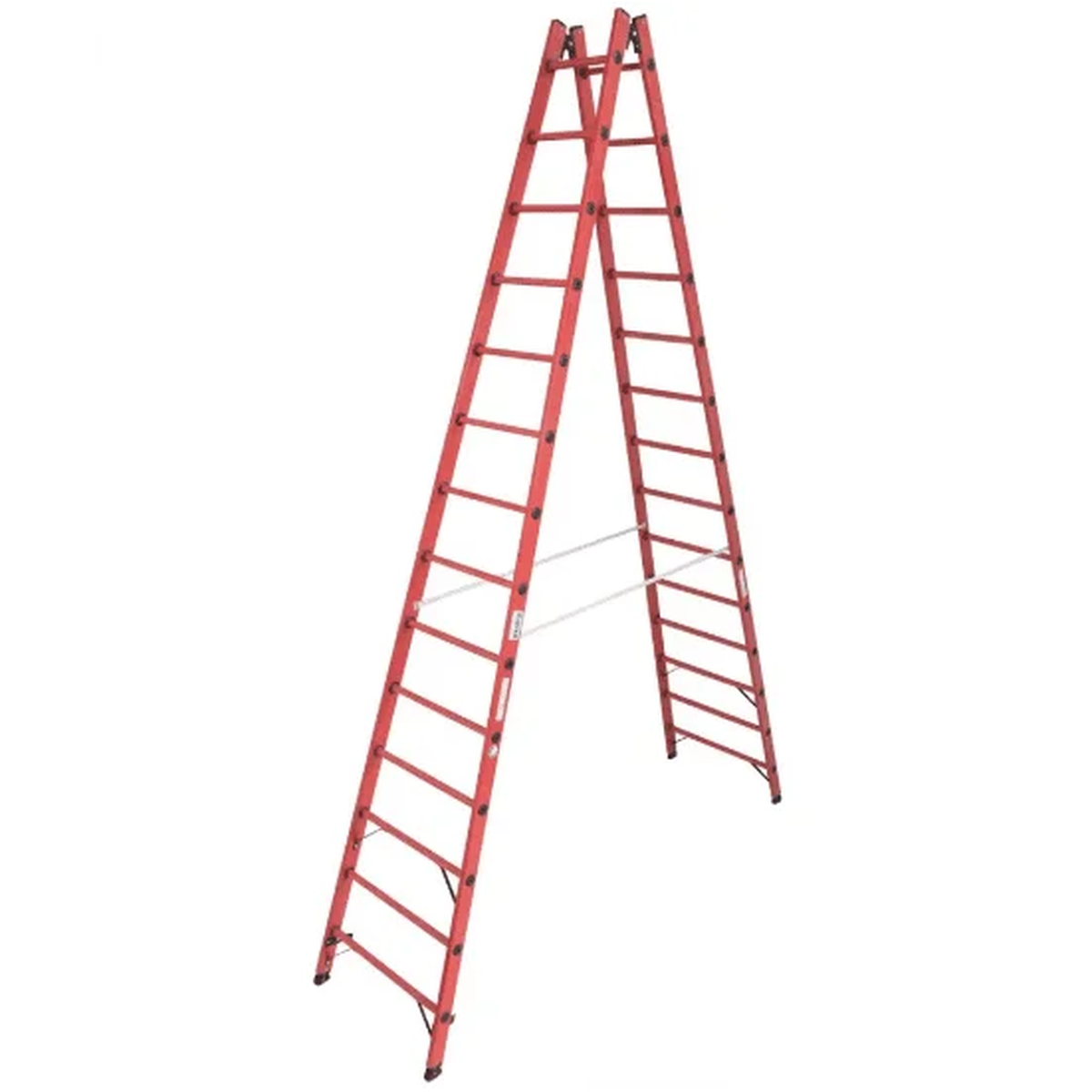 Диэлектрическая двухсторонняя стремянка KRAUSE 2х14 ступеней алюминиевая