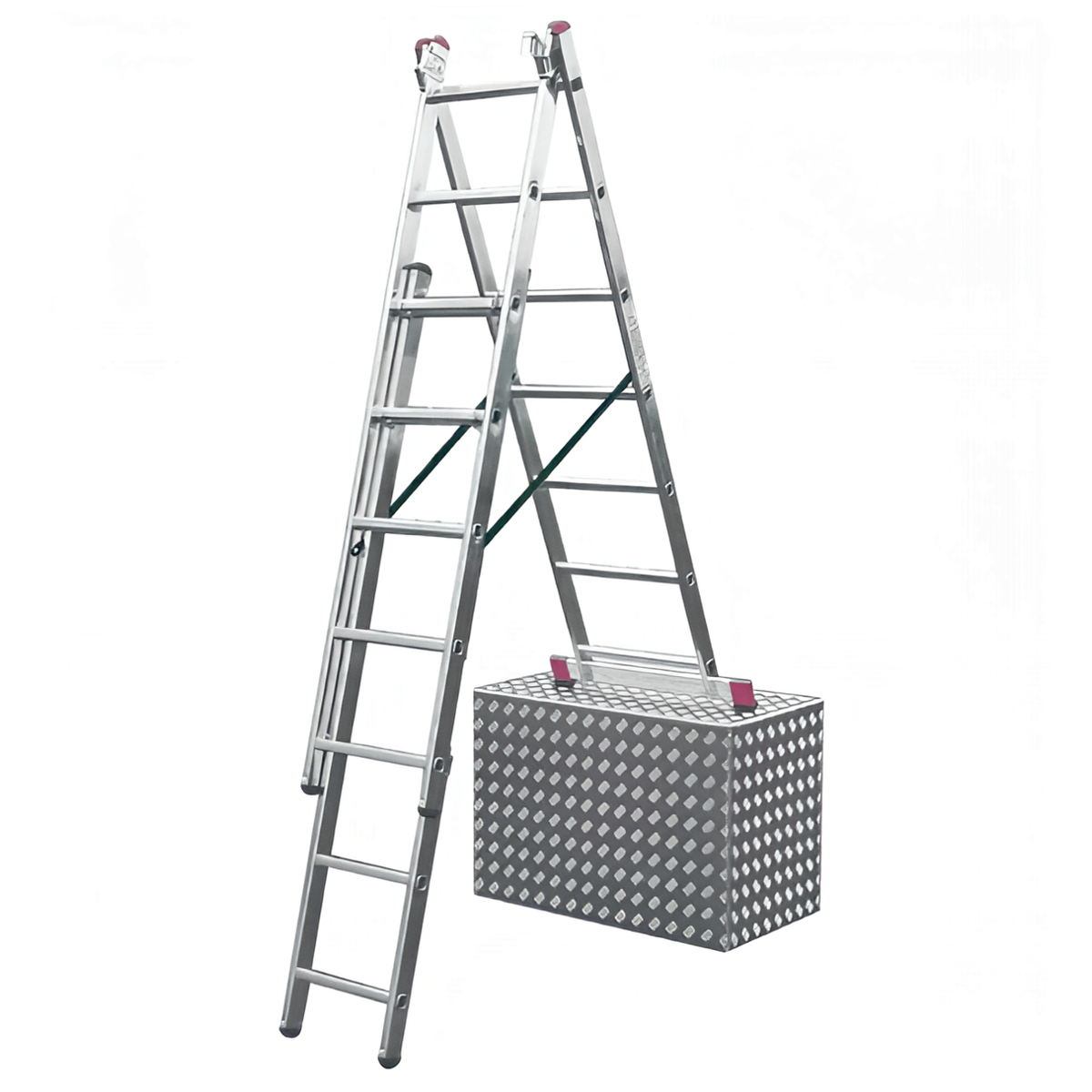 Трёхсекционная универсальная лестница KRAUSE CORDA 3х7 с дополнительной функцией