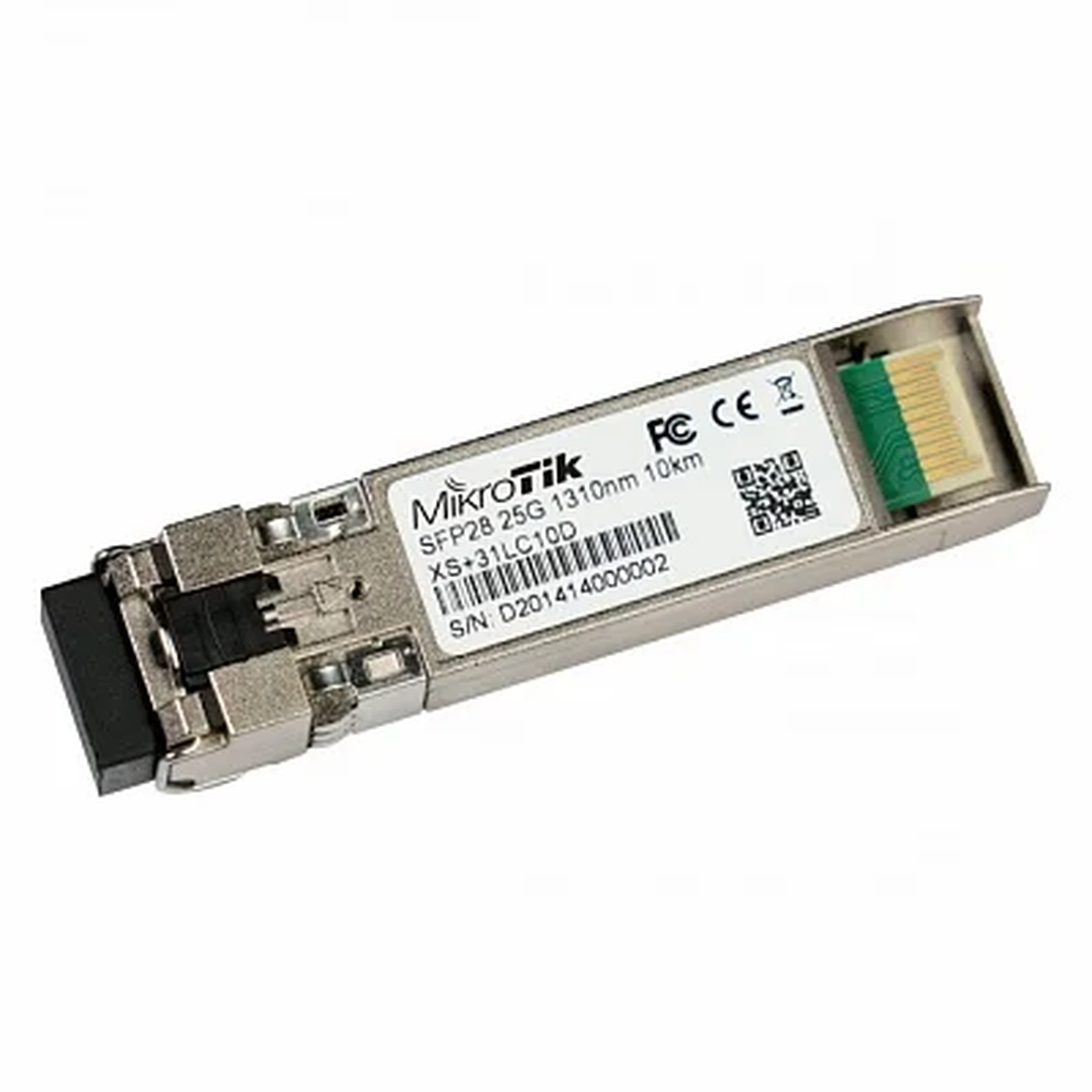 Оптический SFP28 модуль MikroTik XS+31LC10D, 25G, одномодовый, LC-разъём, 1310 нм, дальность до 10 км, с DDM