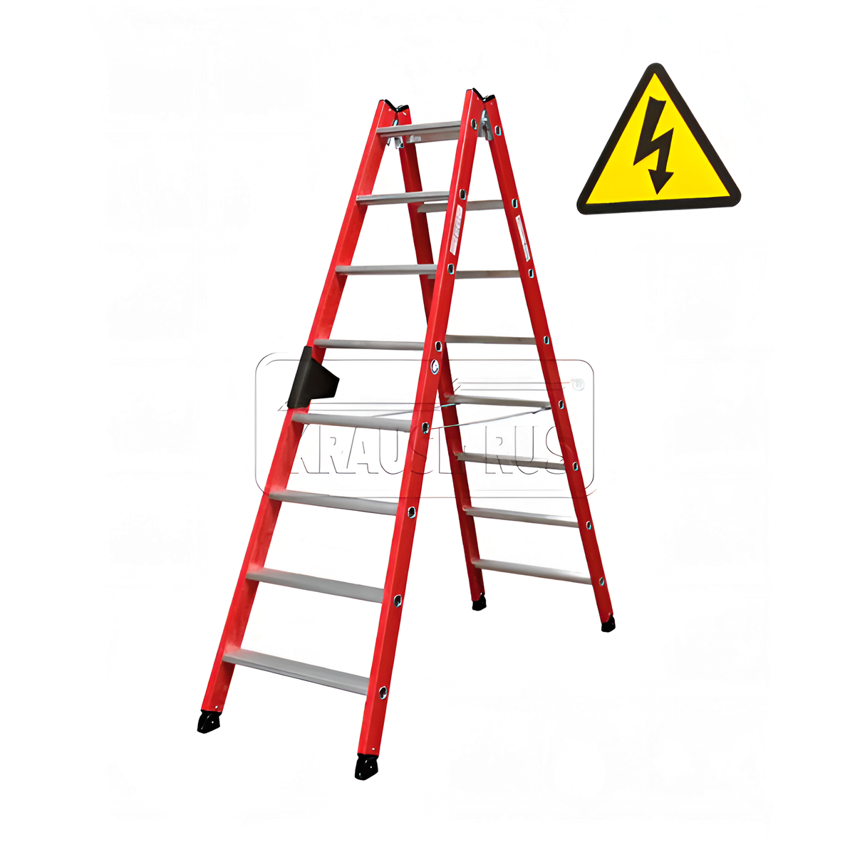Диэлектрическая двухсторонняя стремянка KRAUSE 2х6 ступеней алюминиевая