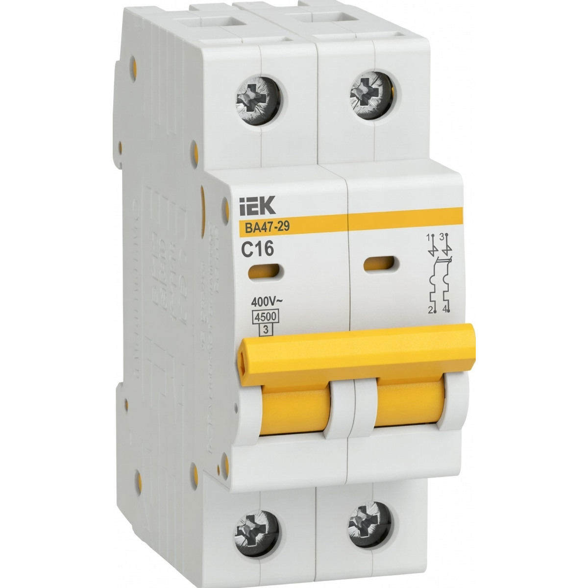 Автоматический выключатель 2Р ВА47-29 16 А 4,5 кА, характеристика C