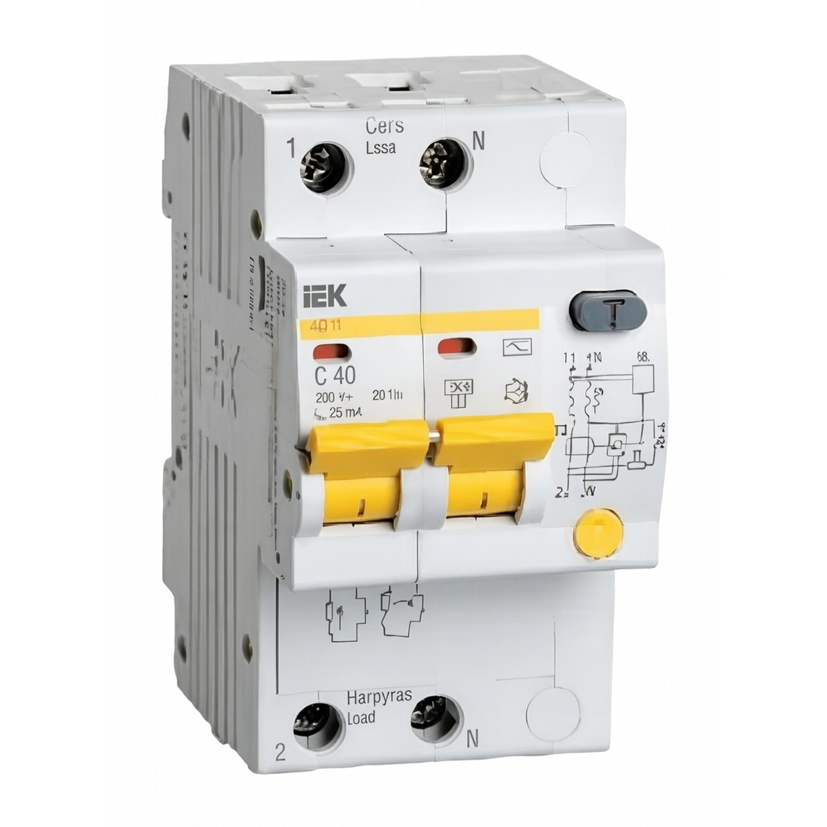 Дифференциальный автоматический выключатель АД12 2P 40 А 30 мА