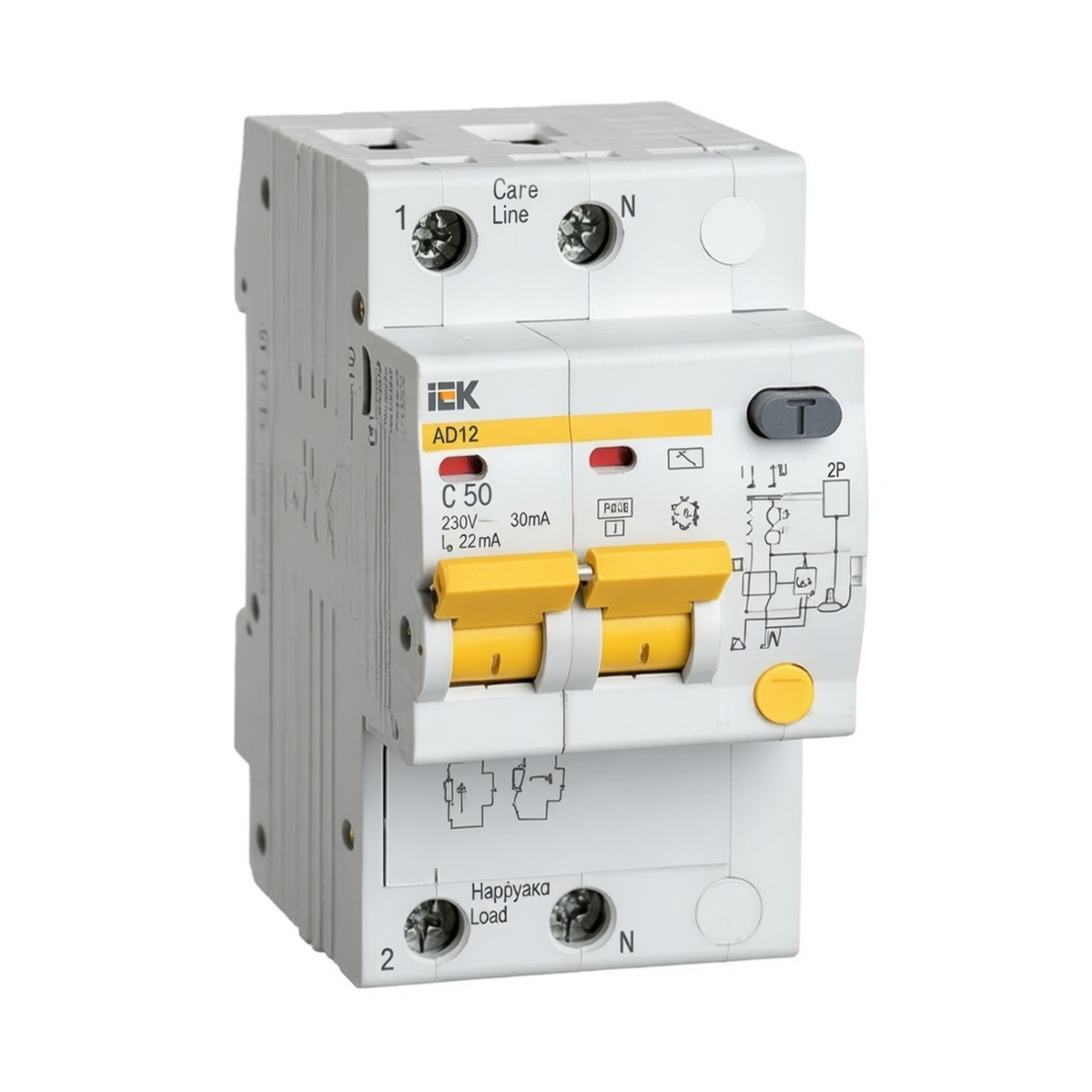 Автоматический выключатель дифференциального тока АД12 2Р 50 А 30 мА
