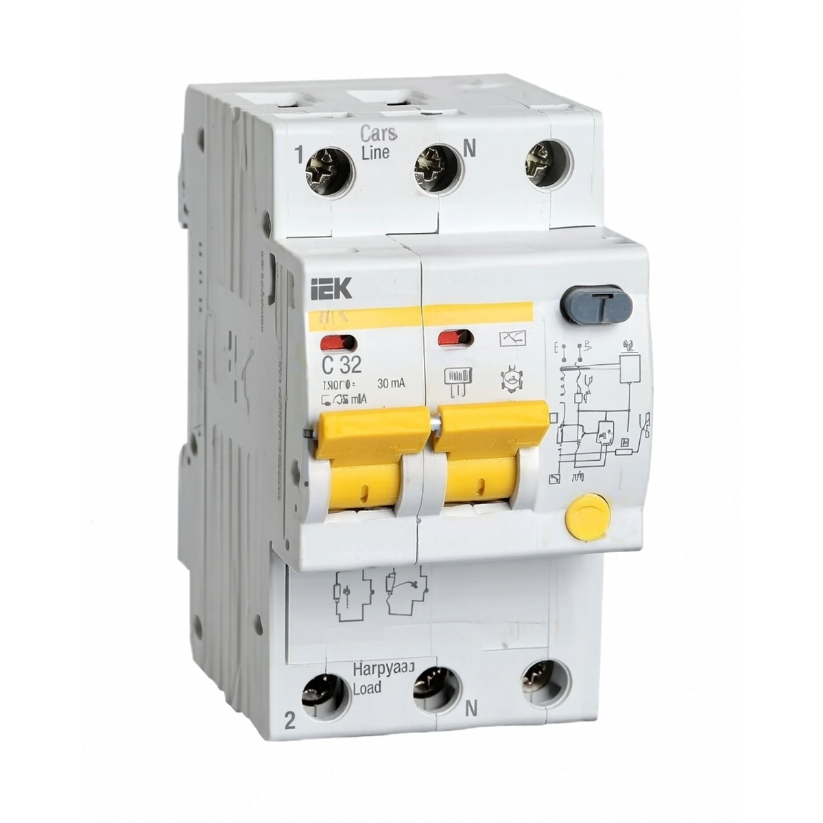 Автоматический выключатель дифференциального тока АД12 2Р 32 А 30 мА