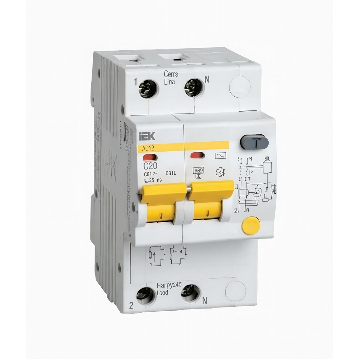 Автоматический выключатель дифференциального тока АД12 2Р 20 А 30 мА