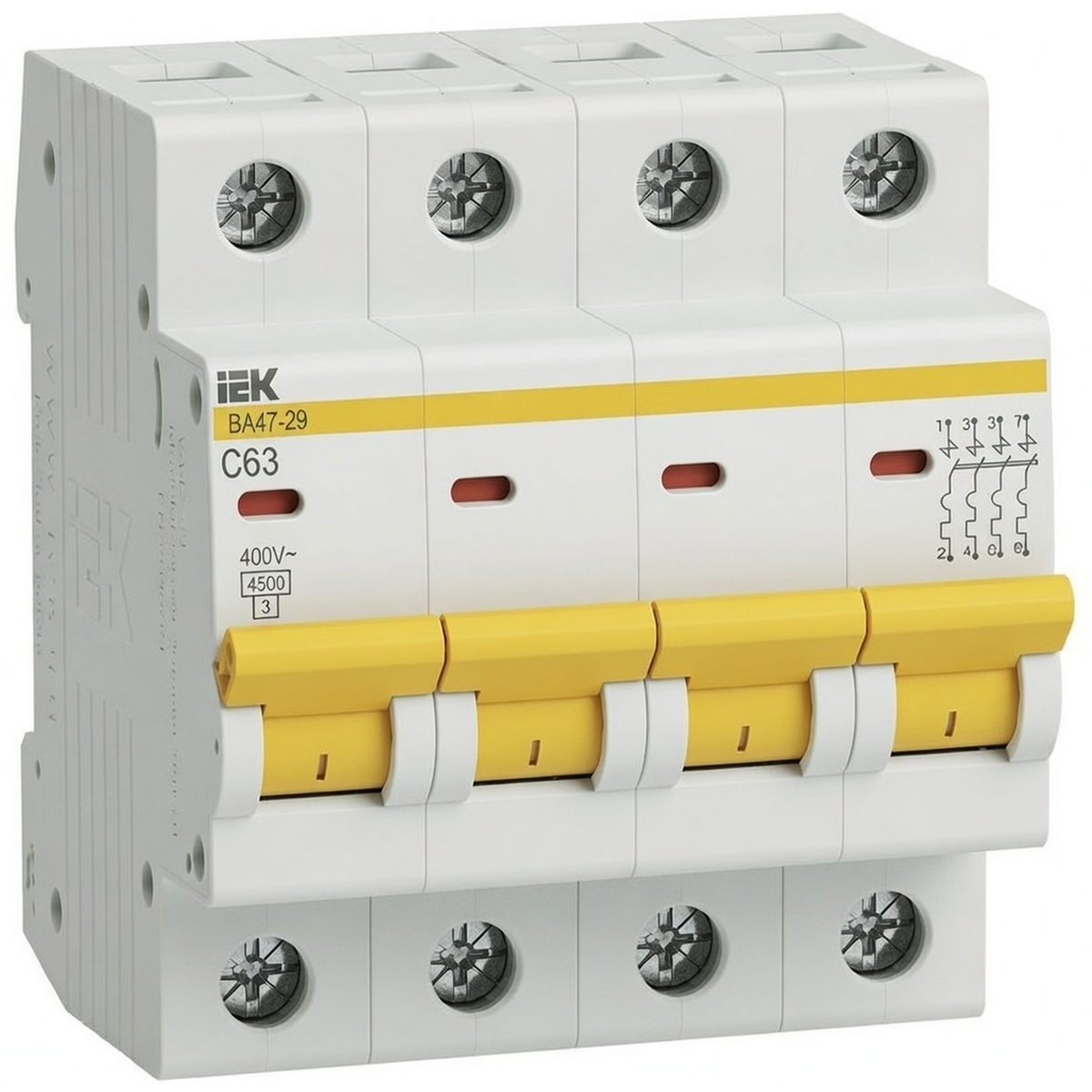 Автоматический выключатель 4Р ВА47-29 63 А