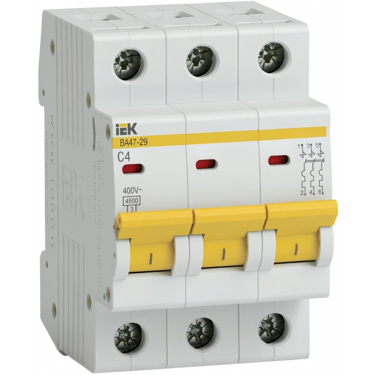 Автоматический выключатель ВА47-29 3P 4А ИЭК