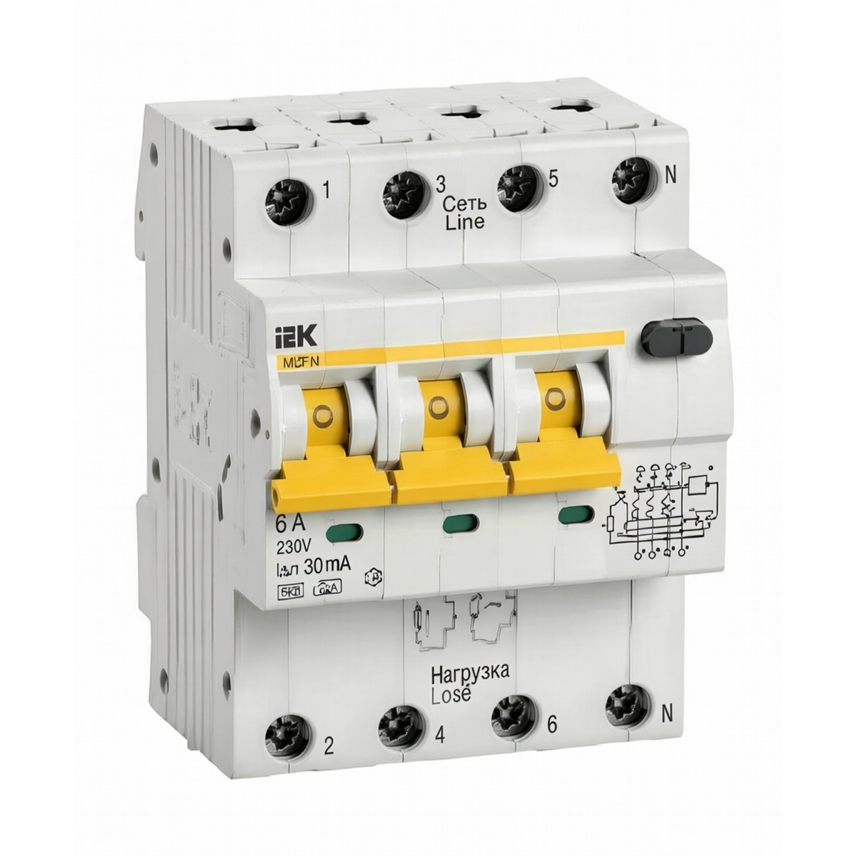 Автоматический выключатель дифференциального тока АВДТ34 C25 30 мА