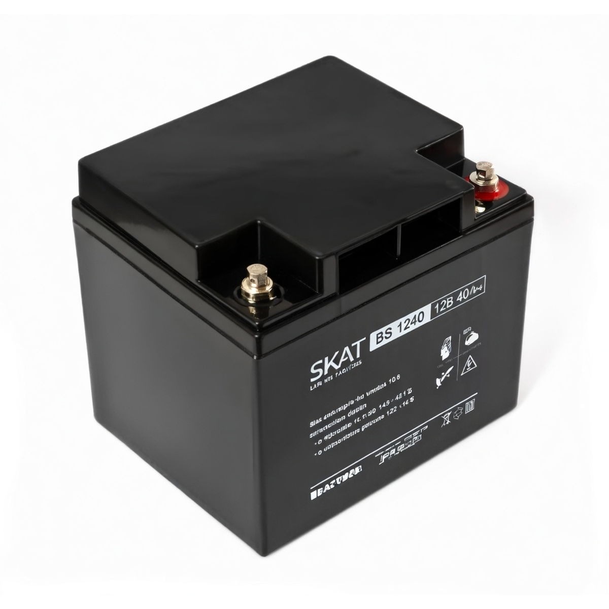 Аккумулятор SKAT SB 1240 12В 40Ач AGM – свинцово-кислотная батарея с клеммами М6, ток заряда 12 А