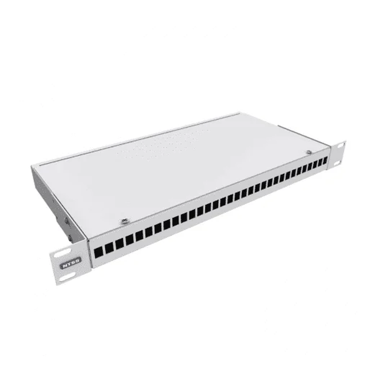 Кросс оптический NTSS 19″ 1U, 24 порта LC/UPC duplex, 9/125 мкм, серый (RAL 7035)