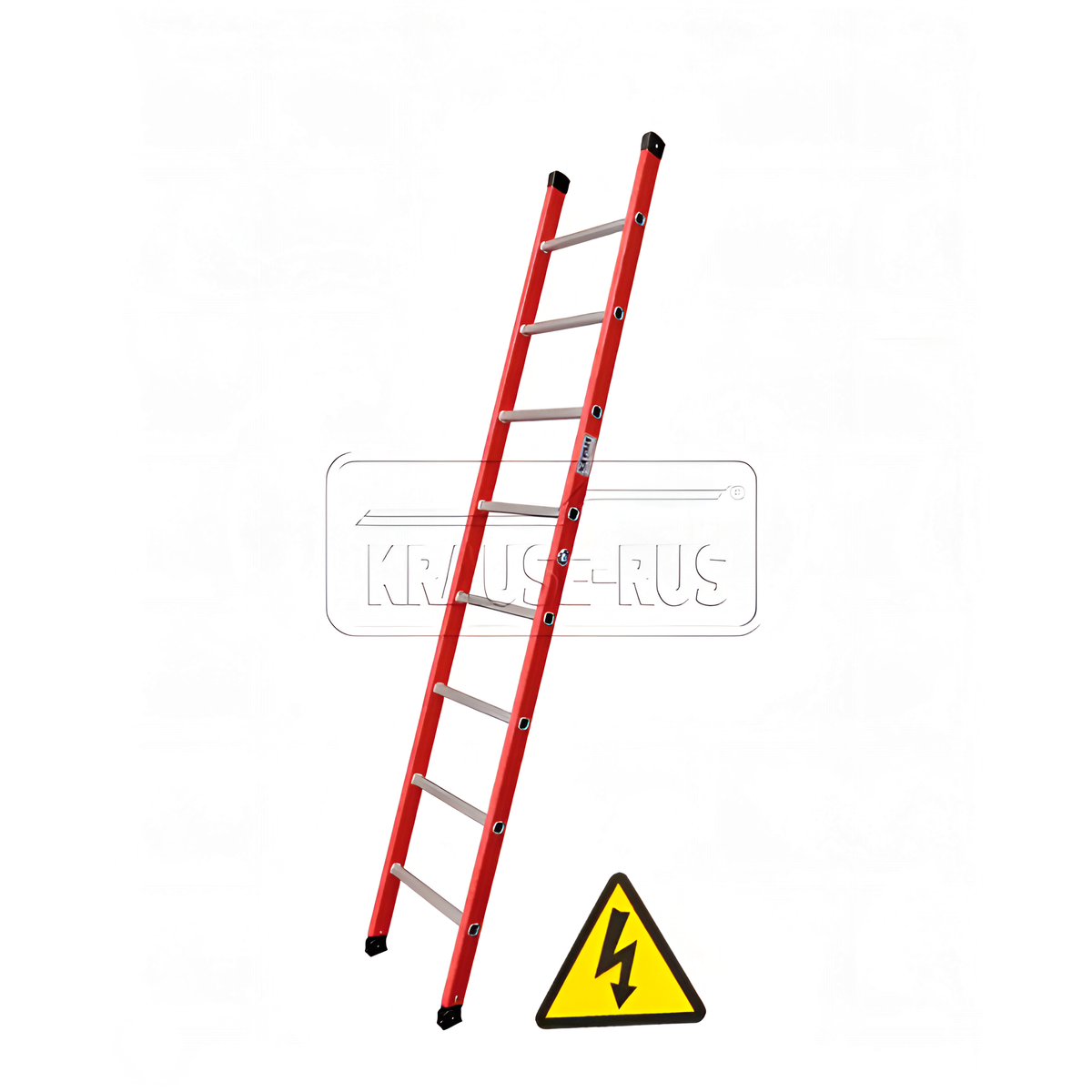 Диэлектрическая приставная лестница KRAUSE 14 ступеней с алюминиевыми перекладинами