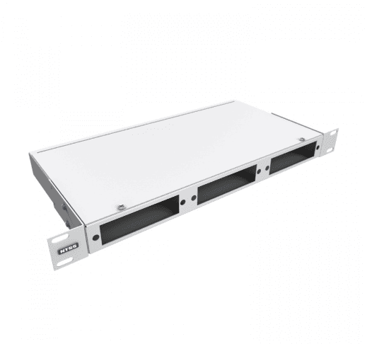 Кросс NTSS оптический 19" укомплектованный 1U, 4 порта SC/UPC, 9/125 мкм (планки, сплайс-кассета, пигтейлы, КДЗС, адаптеры) серый RAL 7035