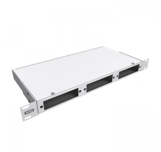 Кросс NTSS оптический 19'' укомплектованный 1U, 24 порта LC/UPC duplex, 9/125 мкм (планки, сплайс-кассета 2шт, пигтейлы, КДЗС, адаптеры) серый RAL 7035