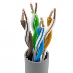 Кабель внутренний одножильный NTSS PREMIUM F/UTP 4PR 23AWG CAT6 LSZH 305м серый, системная гарантия 25 лет