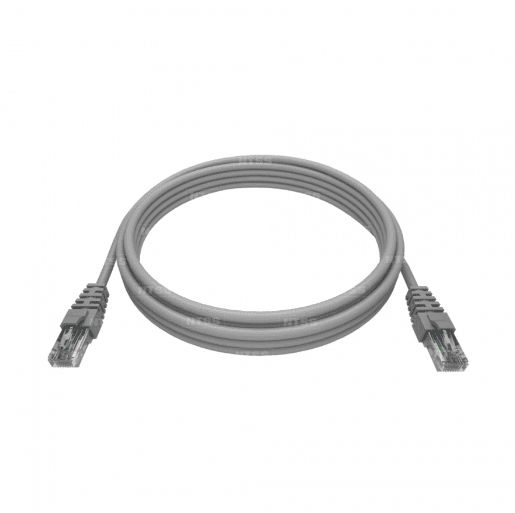 Патч-корд NTSS 2хRJ45/8P8C, T568B UTP 5e кат. литой 2 метра, LSZH, серый