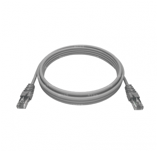 Патч-корд NTSS 2хRJ45/8P8C, T568B UTP 5e кат. литой 3 метра, LSZH, серый