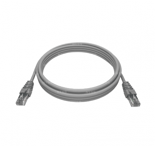 Патч-корд NTSS 2хRJ45/8P8C, T568B UTP 6 кат. литой 1 метр, LSZH, серый